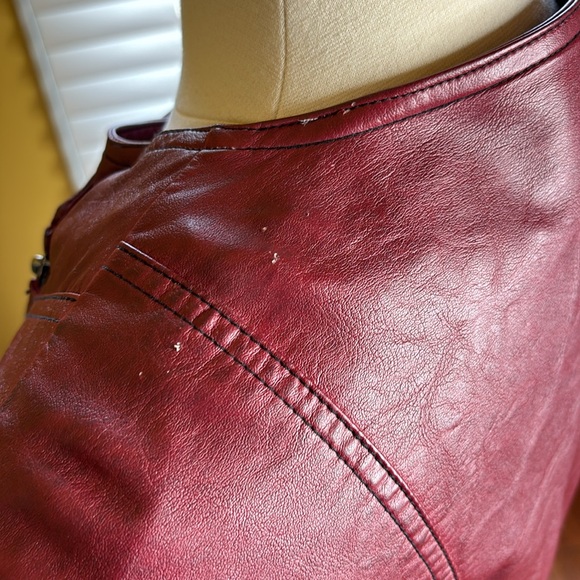 GUESS Red Vegan LeatherJacket - Picture 5 of 7
